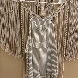 Linen short overalls- Swim cover up